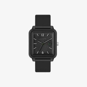 Lacoste 12.12 Studio 3 Hands Watch Black Silicone Black | AKM-195472