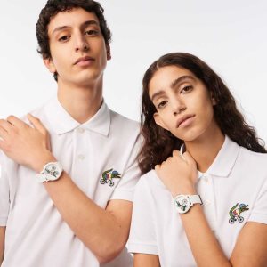 Lacoste 12.12 x Netflix Sex Education 3 Hands Silicone Watch White | SKX-465127