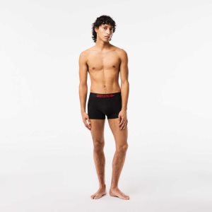 Lacoste 3-Pack x Netflix Jersey Boxers Black / Red / White | RAH-723540