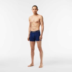 Lacoste 5-Pack Logo Waist Boxers Navy Blue | PBQ-893452