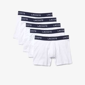 Lacoste 5-Pack Logo Waist Boxers White | GHZ-045718