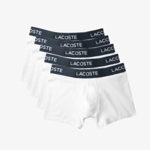 Lacoste 5-pack Stretch Cotton Trunks White | BOU-403759