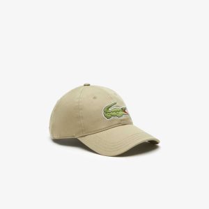 Lacoste Adjustable Organic Cotton Twill Cap Beige | AKV-345120