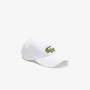 Lacoste Adjustable Organic Cotton Twill Cap White | QNT-678420