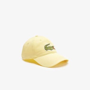 Lacoste Adjustable Organic Cotton Twill Cap Yellow | YDV-695347