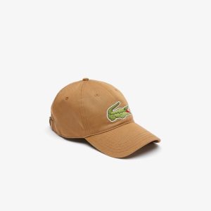 Lacoste Adjustable Organic Cotton Twill Cap Brown | ZMN-542068