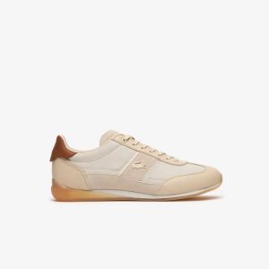 Lacoste Angular Popped Heel Sneakers Nat/Off Wht | OKE-749028