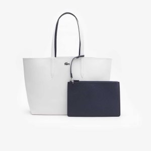 Lacoste Anna Reversible Bicolor Tote Bag Farine Bleu Nuit | HPO-470832