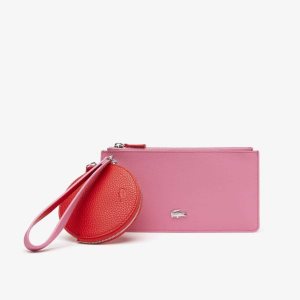 Lacoste Anna Reversible Double Pouch with Lanyard Reseda Corrida | BLE-762451