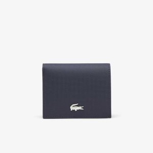 Lacoste Anna Small Snap Folding Wallet Marine 166 Rouge 240 | ZDC-321958