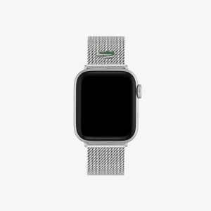 Lacoste Apple Watch Strap Stainless Steel Mesh Silver | JFR-572960