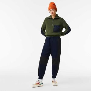 Lacoste Badge Colorblock Trackpants Navy Blue / Black | WTE-985706