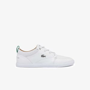 Lacoste Bayliss Leather Perforated Collar Sneakers White/White | RKQ-671935