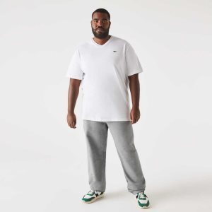 Lacoste Big Fit Cotton Fleece Trackpants Grey Chine | MWB-819345