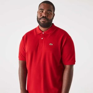 Lacoste Big Fit Cotton Petit Pique Polo Red | ITZ-273194