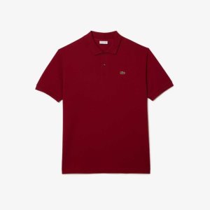 Lacoste Big Fit Cotton Petit Pique Polo Bordeaux | QTX-937046