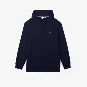 Lacoste Big Fit Hooded T-Shirt Navy Blue | FAC-083592