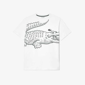 Lacoste Big Fit Jersey T-Shirt White | YRC-046293