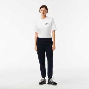 Lacoste Blended Cotton Joggers Navy Blue | QPG-458137