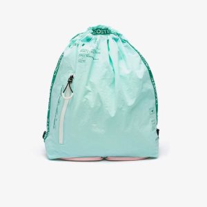 Lacoste Branded Band Foldable Nylon Backpack Seringat Fluorine Lotus F | PAV-046759