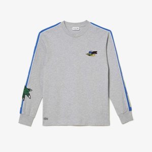 Lacoste Branded Band T-Shirt Grey Chine | WVG-512038