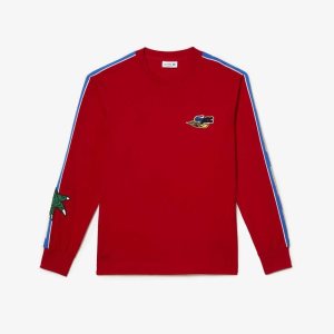 Lacoste Branded Band T-Shirt Red | LDX-206815