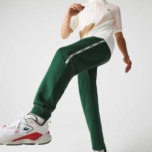 Lacoste Branded Bands Skinny Fleece Jogging Pants Green | ASH-327461