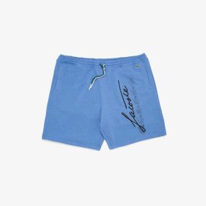 Lacoste Branded Cotton Shorts Blue Chine | MGI-502138