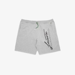 Lacoste Branded Cotton Shorts Grey Chine | WYO-562814