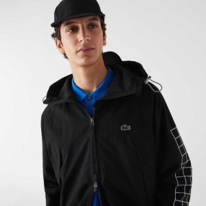 Lacoste Branded Twill Jacket Black | IVB-572960