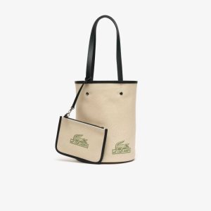 Lacoste Bucket Bag with Removable Pouch Natural Sinople Estragon | ZBX-547698