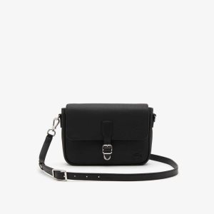 Lacoste Buckle Fastened Messenger Bag Black | TSQ-298574