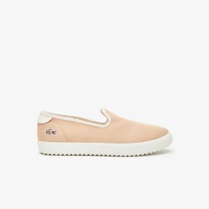 Lacoste Canvas Resort Slip-On Lt Org/Off Wht | KYS-913260