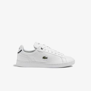 Lacoste Carnaby Pro BL Leather Tonal Sneakers White / Navy | PSH-803759