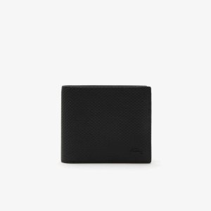 Lacoste Chantaco Calfskin Leather Wallet Black | DLY-097816