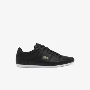 Lacoste Chaymon Leather Sneakers Black/White | LQF-012845