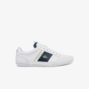 Lacoste Chaymon Leather and Carbon Fiber Sneakers White/White | PQK-560174