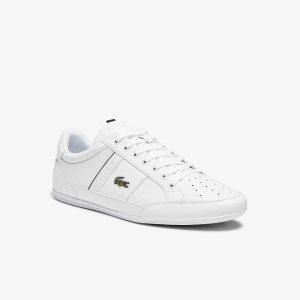 Lacoste Chaymon Leather and Synthetic Sneakers White / Navy | GJU-524867