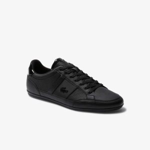 Lacoste Chaymon Perforated Leather Sneakers Blk/Blk | RGJ-325864