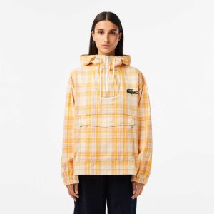 Lacoste Checked Pull-On Jacket White / Yellow / Light Orange / Pink / White | UQM-462710