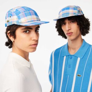 Lacoste Checkerboard Cap Blue / White | PZX-257916