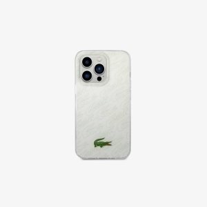 Lacoste Checkerboard Print iPhone 14 Pro Case White | MPK-508721