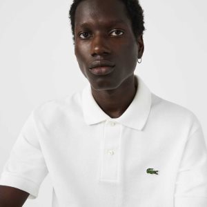 Lacoste Classic Fit Heavy Cotton Pique L.12.21 Polo White | DHM-029187