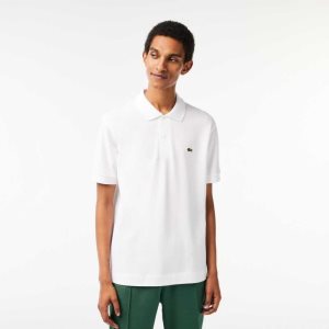 Lacoste Classic Fit Heavy Cotton Pique L.12.21 Polo White | WKD-183972