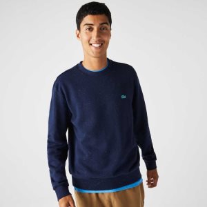 Lacoste Classic Fit Speckled Print Fleece Sweatshirt Navy Blue | ZOF-528763