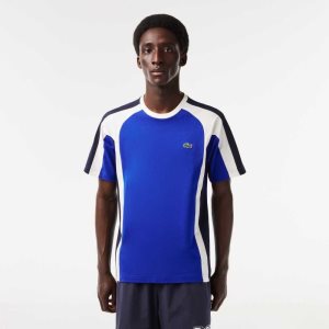 Lacoste Colorblock Cotton Jersey T-Shirt Blue / Navy Blue / White | CKB-650482