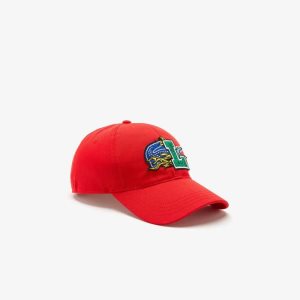 Lacoste Contrast Badge Cap Red | NPC-659408