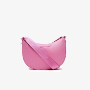 Lacoste Contrast Branding Halfmoon Bag Wild Rose Corrida | QPV-215906