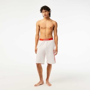 Lacoste Contrast Logo Waistband Shorts Beige | CTG-910726