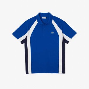 Lacoste Cotton Mini-Pique Colorblock Polo Blue / Navy Blue / White | XGH-593140